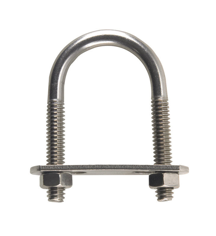 Hampton 1/4 in. X 1-1/8 in. W X 2 in. L Coarse Stainless Steel U-Bolt