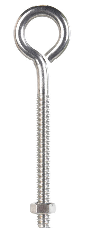 Hampton 5/16 in. X 5 in. L Stainless Stainless Steel Eyebolt Nut Included