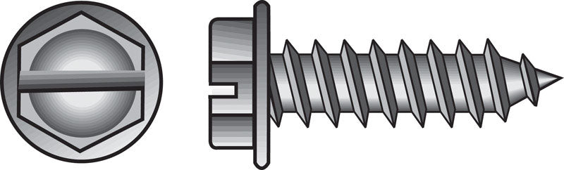 HILLMAN No. 7 Ga. X 1/2 in. L Slotted Hex Washer Head Sheet Metal Screws 100 pk
