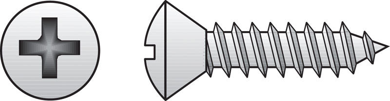 HILLMAN No. 6 Ga. X 1-1/2 in. L Phillips Oval Head Sheet Metal Screws 100 pk