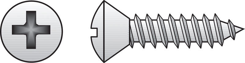 HILLMAN No. 14 Ga. X 1-1/2 in. L Phillips Oval Head Sheet Metal Screws 100 pk