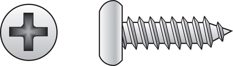 HILLMAN No. 6 Ga. X 3/8 in. L Phillips Pan Head Sheet Metal Screws 100 pk