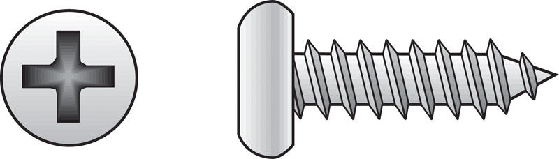 HILLMAN No. 8 Ga. X 3/4 in. L Phillips Pan Head Sheet Metal Screws 100 pk