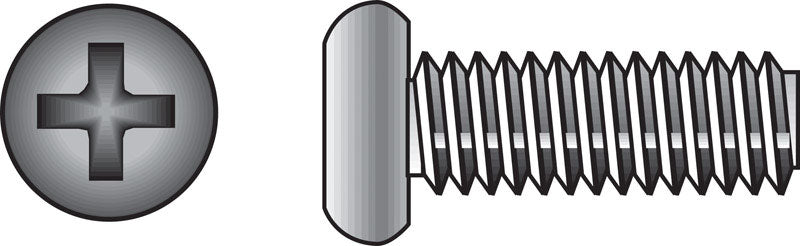 HILLMAN No. 10-24 Ga. X 1/2 in. L Phillips Pan Head Stainless Steel Machine Screws 100 pk