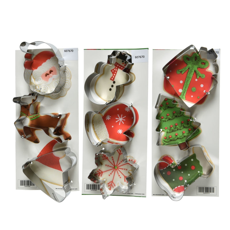 Decoris 3.35 in. W X 3.15 in. L Christmas Cookie Cutter Set Silver 3 pc