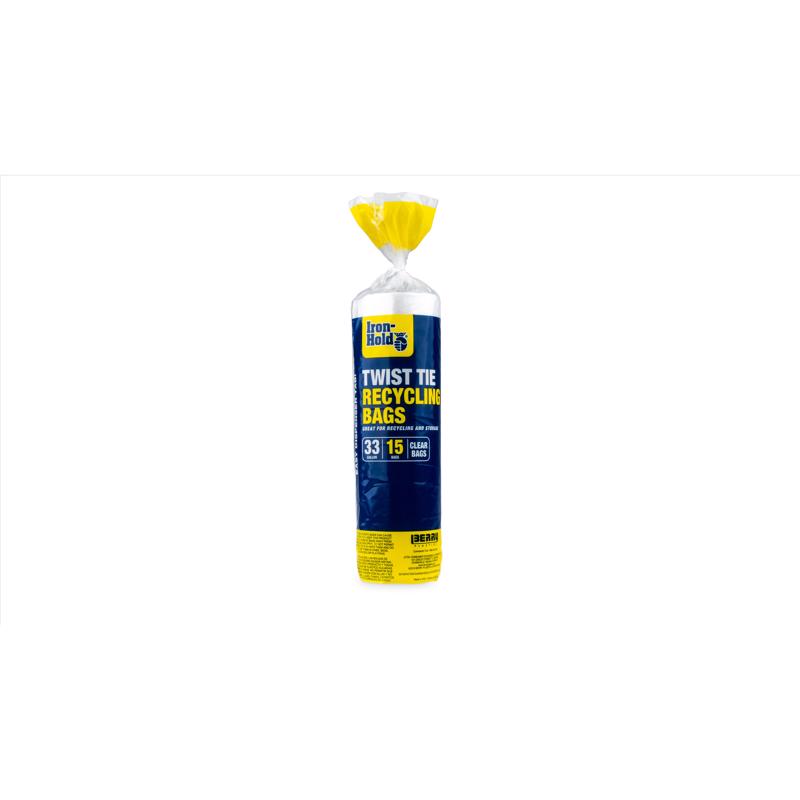 Iron-Hold 33 gal No Scent Recycling Bags Twist Tie 15 pk