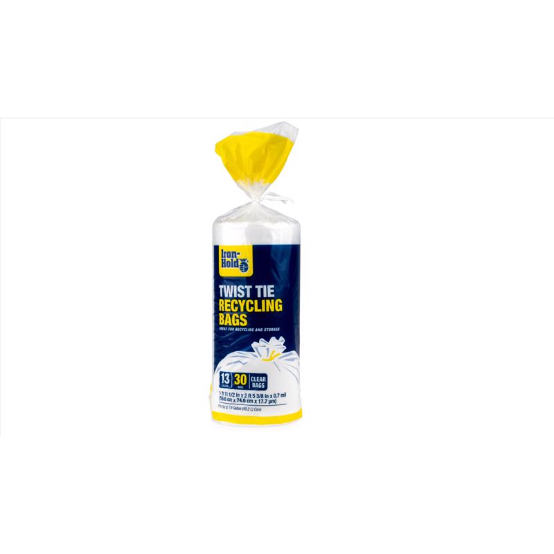 Iron-Hold 13 gal No Scent Recycling Bags Twist Tie 30 pk