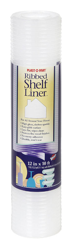 Warp's Plast-O-Mat 10 ft. L X 12 in. W Clear Non Adhesive Ribbed Shelf Liner