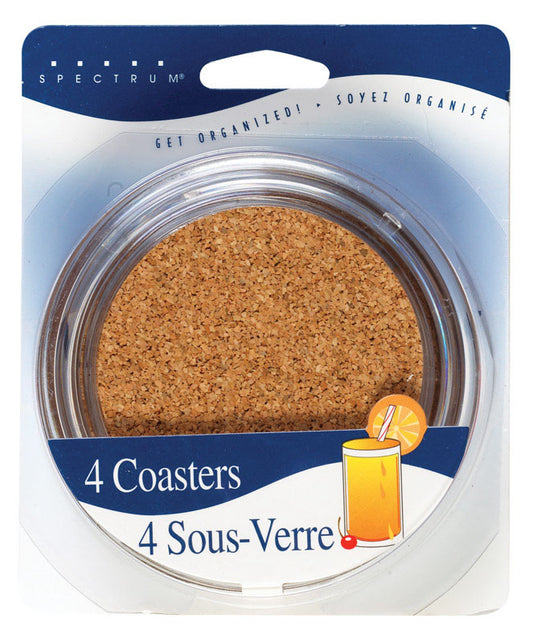 Spectrum .25 in. H X 1.3 in. L Clear Plastic Coaster Set