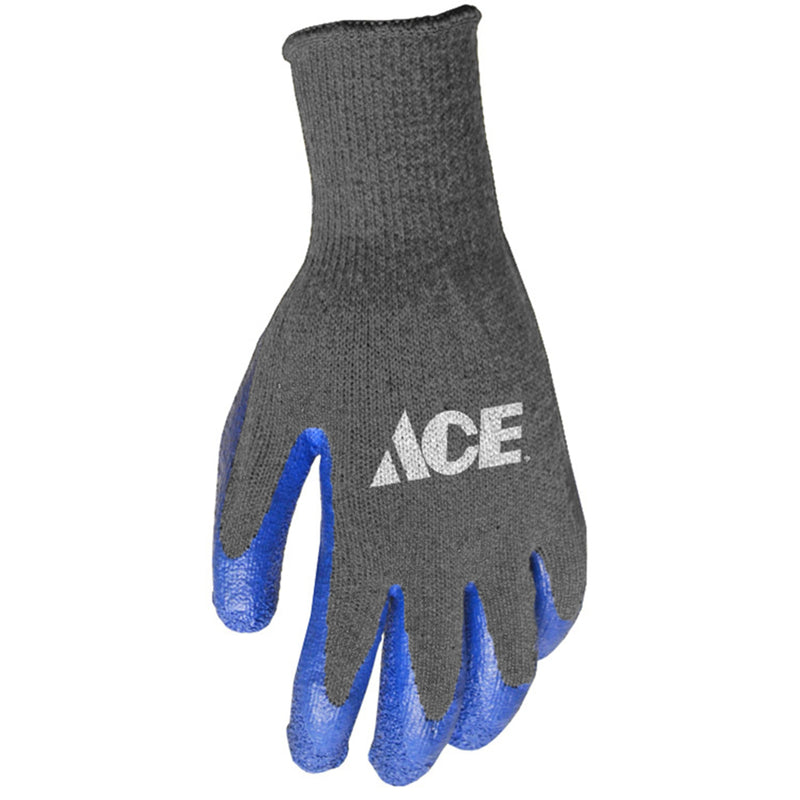 Ace Men's Indoor/Outdoor Coated Work Gloves Black/Gray XL 1 pair