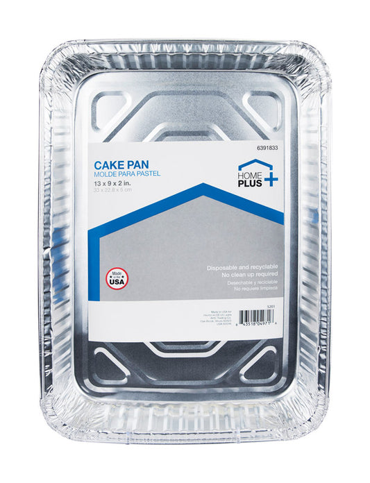 Home Plus Durable Foil 9 in. W X 13 in. L Cake Pan Silver 1 pk
