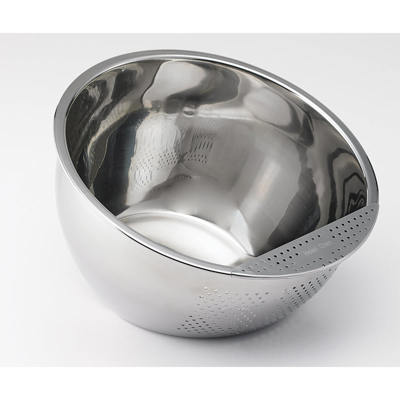 Helen's Asian Kitchen Silver Stainless Steel Rice Washing Bowl 3 qt