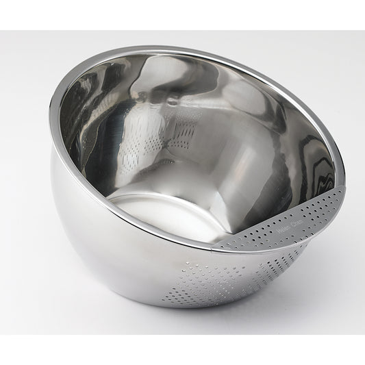 Helen's Asian Kitchen Silver Stainless Steel Rice Washing Bowl 3 qt