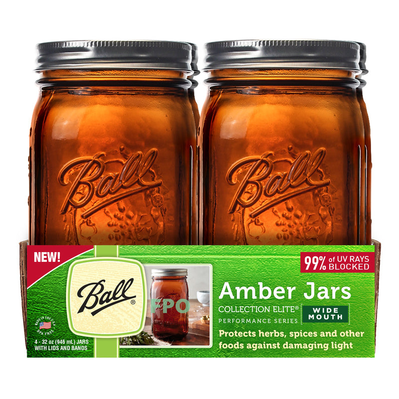 Ball Collection Elite Wide Mouth Canning Jar 32 oz 4 pk