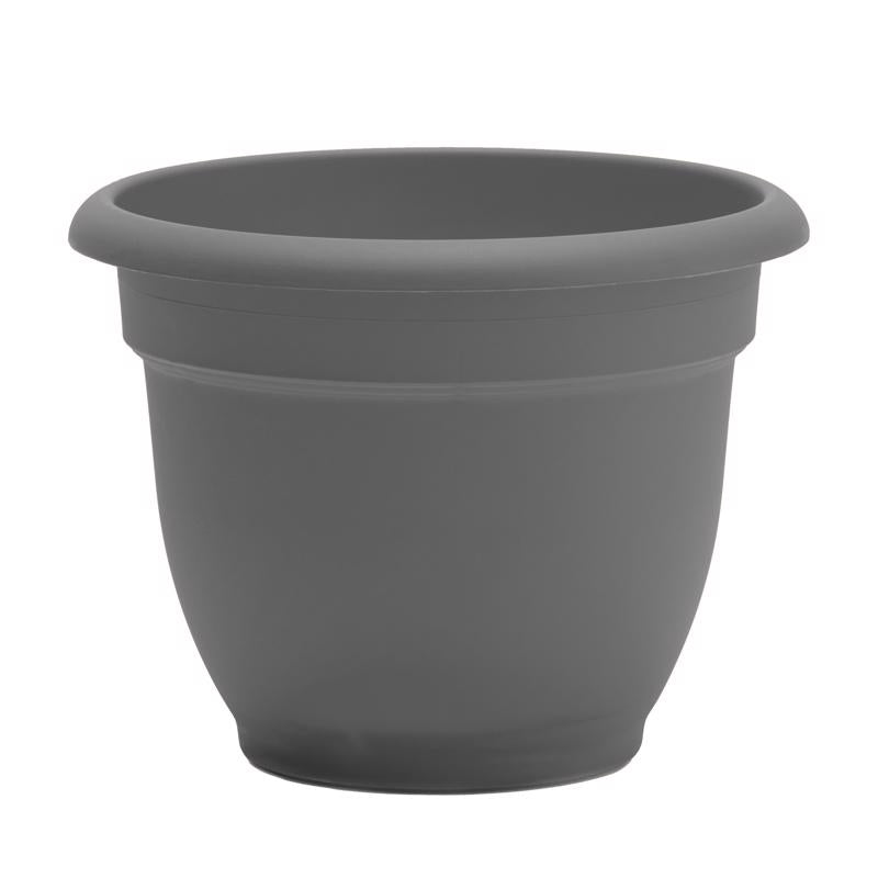 Bloem Ariana 10.25 in. H X 13 in. W X 12 in. D Polyresin Traditional Planter Charcoal