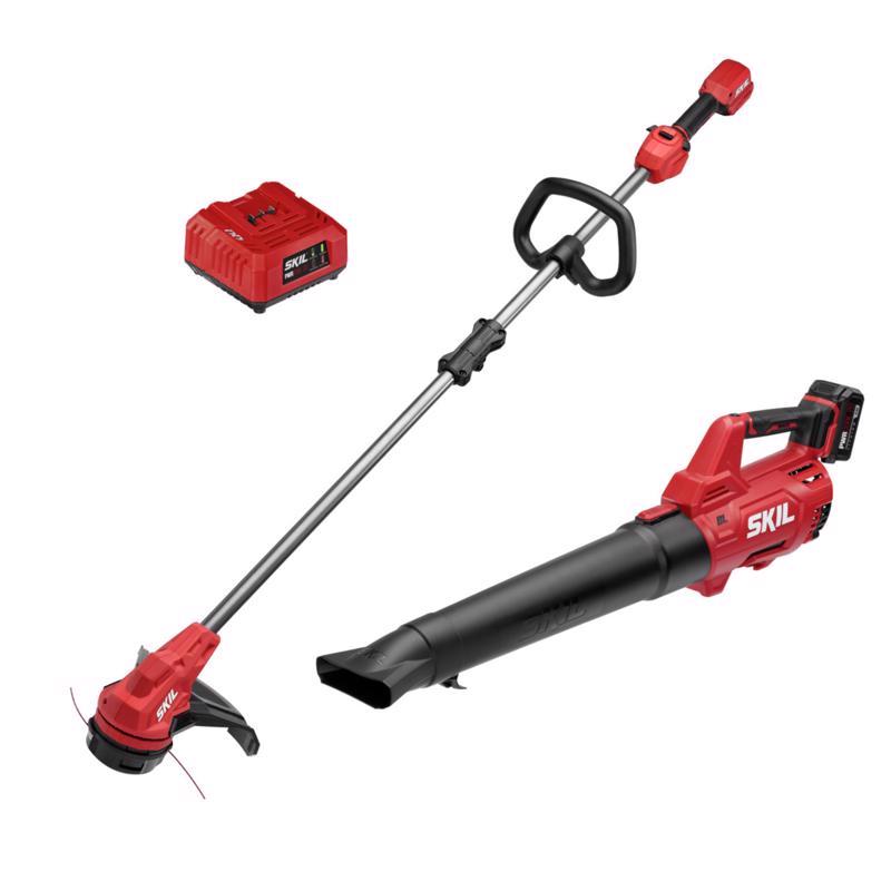 SKIL PWR CORE 20 CB7542B-10 13 in. 20 V Battery Blower/Trimmer Kit (Battery & Charger)
