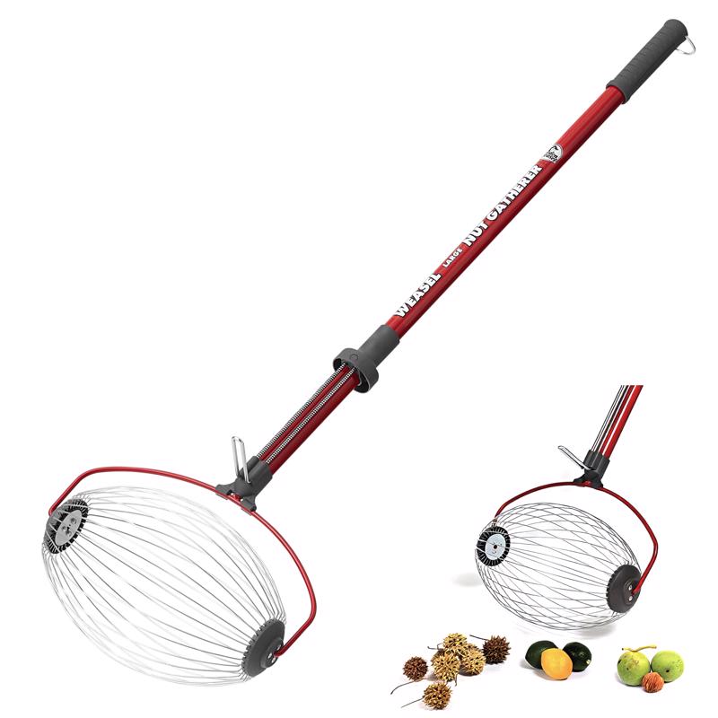 Garden Weasel Large 47.5 in. Steel Nut Gatherer Steel Handle