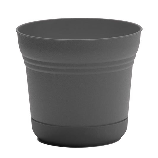 Bloem Saturn 4.5 in. H X 5 in. W Plastic Traditional Planter Charcoal