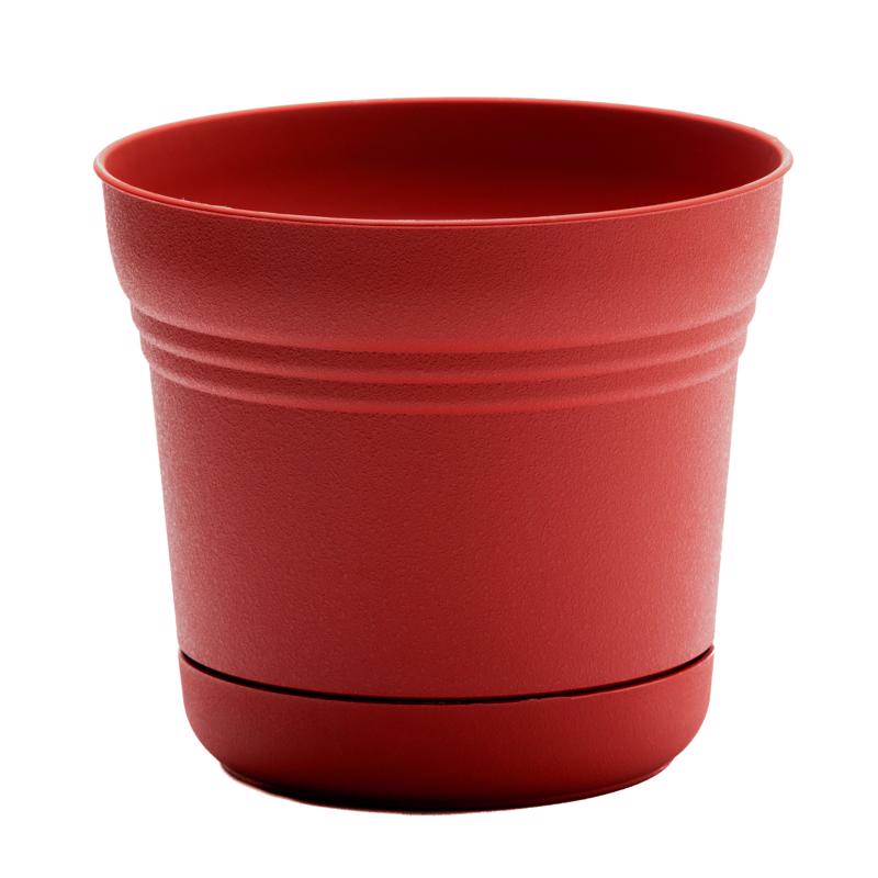 Bloem Saturn 6.5 in. H X 7.25 in. W Plastic Traditional Planter Burnt Red