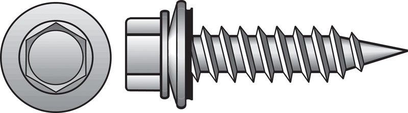 HILLMAN No. 10 Ga. X 2 in. L Hex Hex Head Screws w/Washers 75 pk