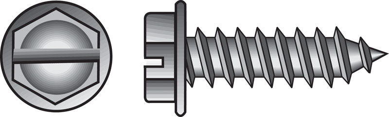 HILLMAN No. 14 Ga. X 3/4 in. L Slotted Hex Washer Head Sheet Metal Screws 100 pk