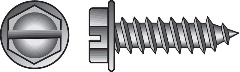HILLMAN No. 14 Ga. X 1 in. L Slotted Hex Washer Head Sheet Metal Screws 100 pk