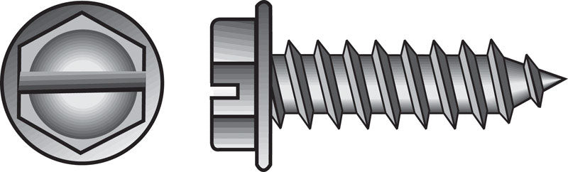HILLMAN No. 10 Ga. X 3/4 in. L Slotted Hex Washer Head Sheet Metal Screws 100 pk