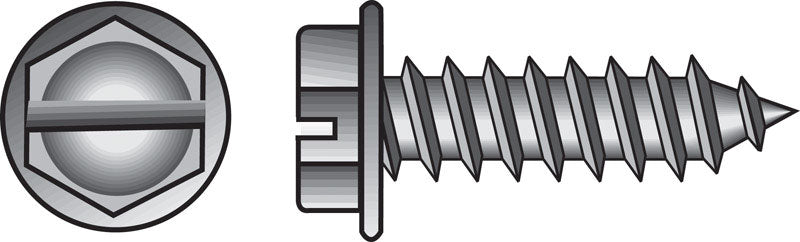 HILLMAN No. 10 Ga. X 1-1/4 in. L Slotted Hex Washer Head Sheet Metal Screws 100 pk