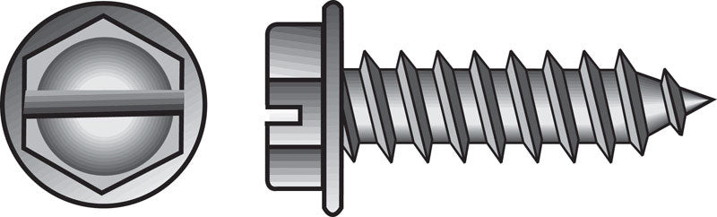 HILLMAN No. 6 Ga. X 5/8 in. L Slotted Hex Washer Head Sheet Metal Screws 100 pk