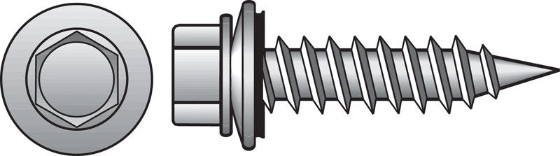 HILLMAN No. 10 Ga. X 1-1/2 in. L Hex Hex Head Screws w/Washers 100 pk