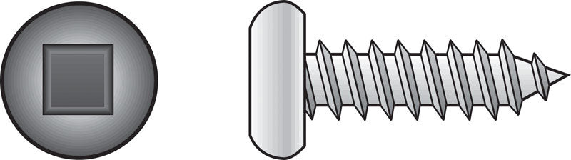 HILLMAN No. 6 Ga. X 1-1/4 in. L Square Hex Head Sheet Metal Screws 100 pk
