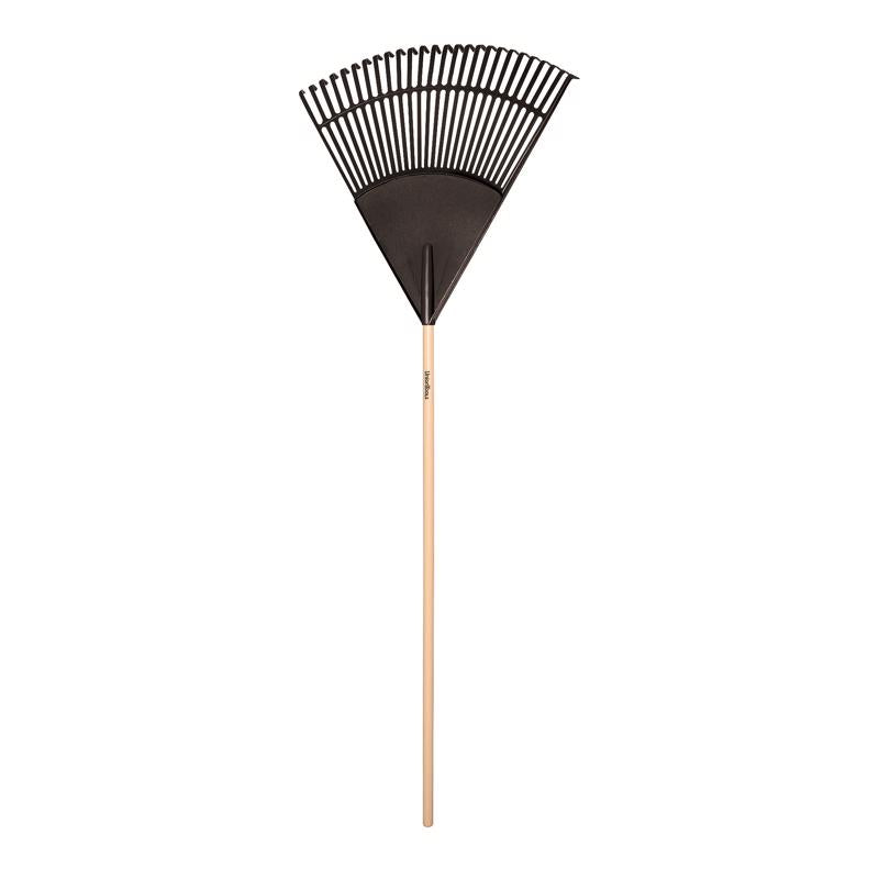 UnionTools 66.75 in. 24 Tine Poly Leaf Rake Wood Handle