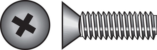 HILLMAN No. 10-32 Ga. X 2 in. L Phillips Flat Head Zinc-Plated Steel Machine Screws 100 pk