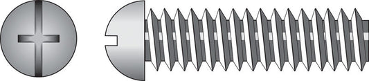 HILLMAN No. 6-32 Ga. X 2-1/2 in. L Combination Round Head Zinc-Plated Steel Machine Screws 100 pk