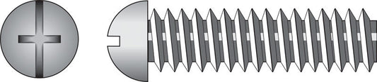HILLMAN No. 8-32 Ga. X 2-1/2 in. L Combination Round Head Zinc-Plated Steel Machine Screws 100 pk