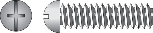 HILLMAN No. 10-24 Ga. X 3-1/2 in. L Combination Round Head Zinc-Plated Steel Machine Screws 100 pk