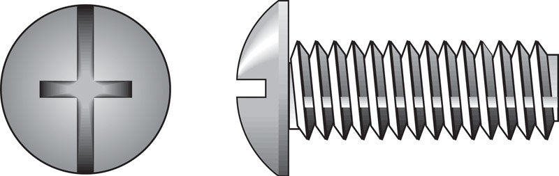 HILLMAN No. 8-32 Ga. X 3/4 in. L Combination Truss Head Zinc-Plated Steel Machine Screws 100 pk