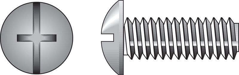 HILLMAN No. 8-32 Ga. X 1 in. L Combination Truss Head Zinc-Plated Steel Machine Screws 100 pk