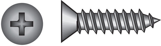 HILLMAN No. 6 Ga. X 5/8 in. L Phillips Flat Head Sheet Metal Screws 100 pk