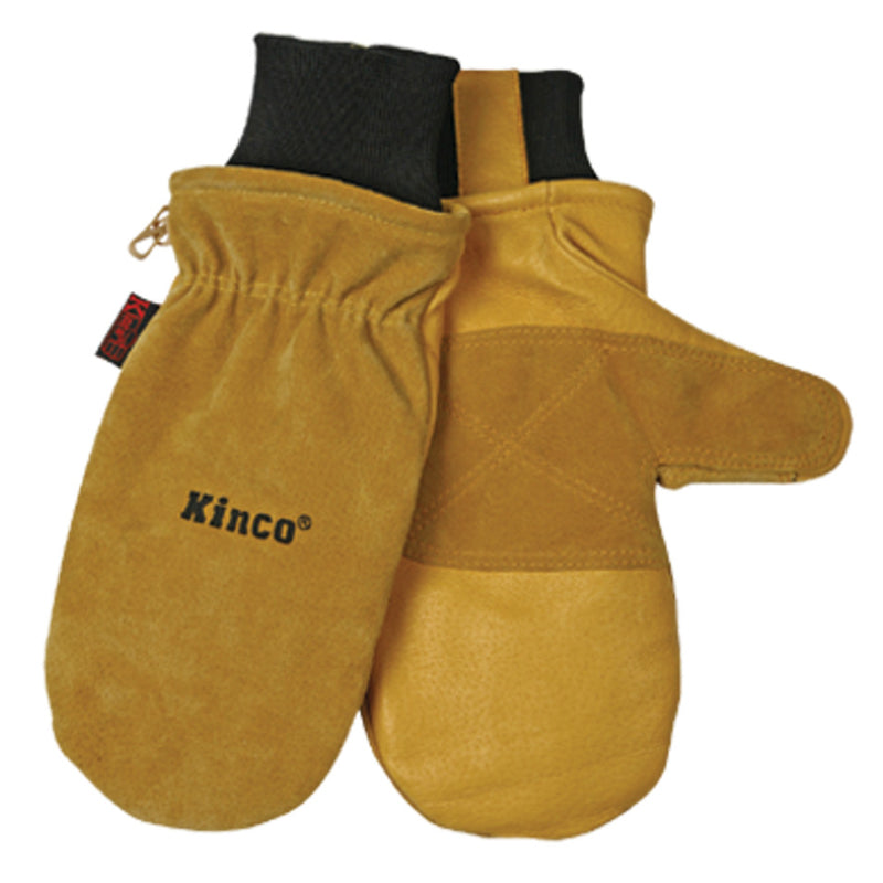 Kinco L Pigskin Leather Cold Weather Black/Gold Mittens
