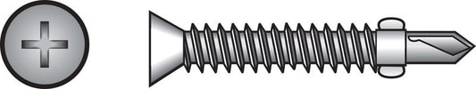 HILLMAN No. 4 Ga. X 2-3/4 in. L Phillips Flat Head Sheet Metal Screws 100 pk