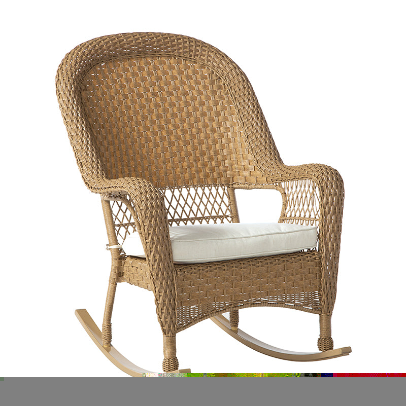 Living Accents Prescott Brown Steel Frame Rocking Chair Beige