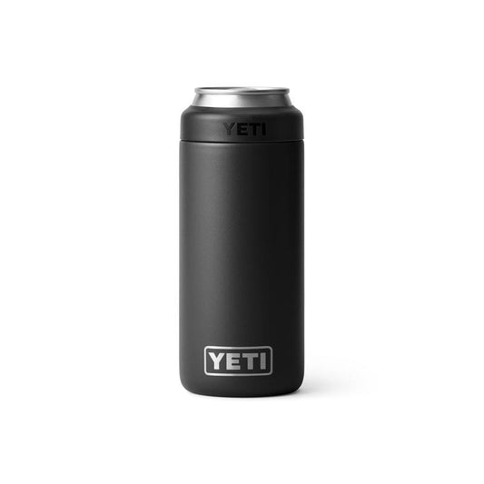 YETI Rambler 12 oz Black BPA Free Colster Slim Can Insulator