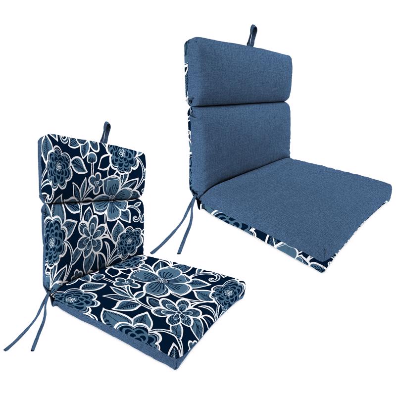 Jordan Manufacturing Blue Daisy Polyester Chair Cushion 3.5 in. H X 21 in. W X 43 in. L