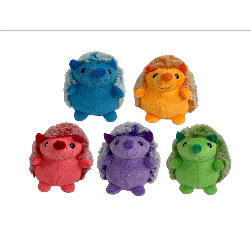 Multipet Assorted Plush Mini Hedgehogs Dog Toy 4 1 pk