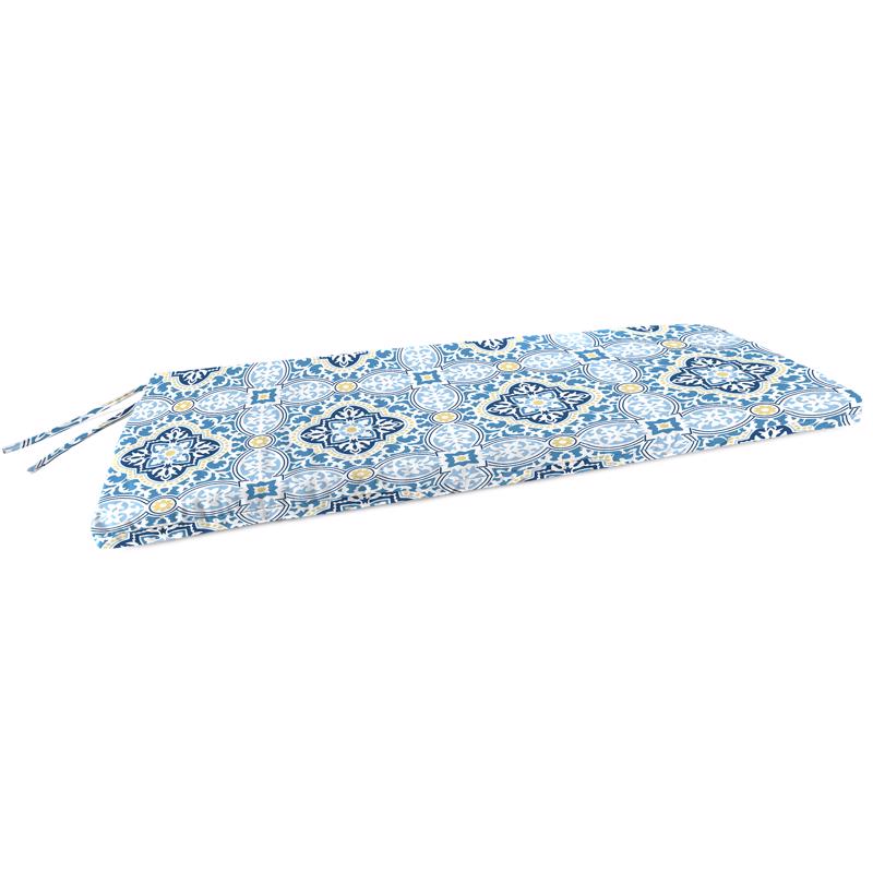 Jordan Manufacturing Blue Geometric Polyester Bench Cushion 3.5 in. H X 18 in. W X 48 in. L