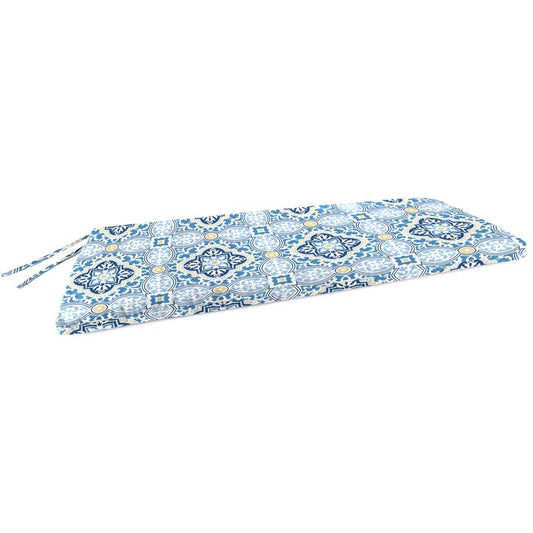 Jordan Manufacturing Blue Geometric Polyester Bench Cushion 3.5 in. H X 18 in. W X 48 in. L