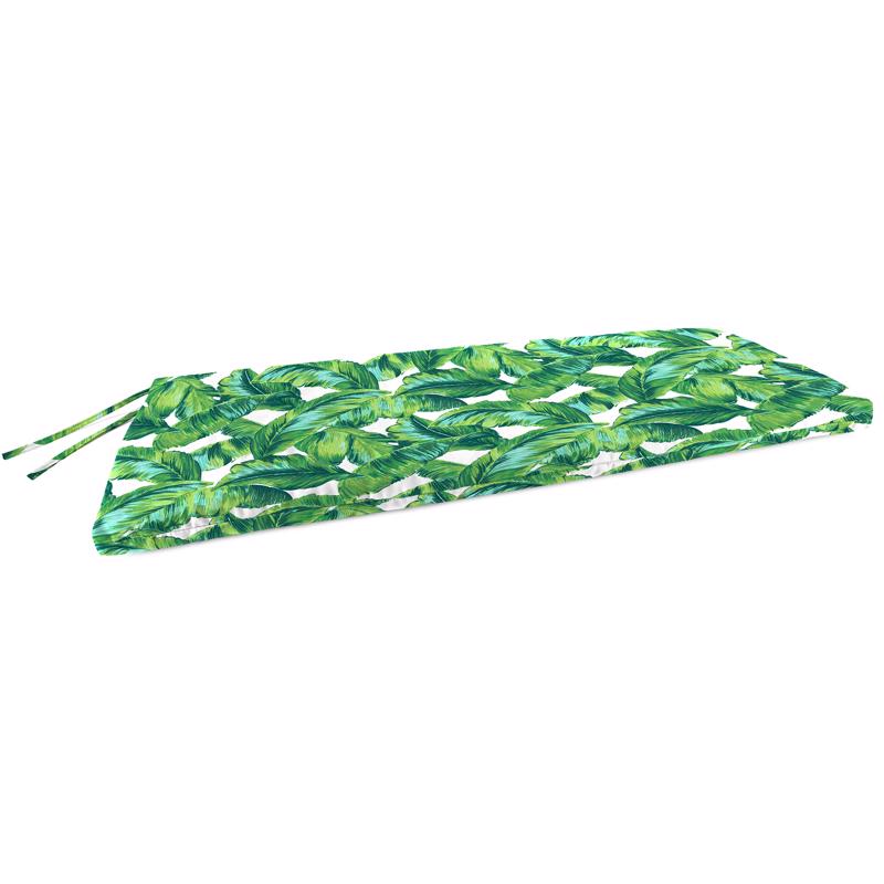 Jordan Manufacturing Green/White Floral Polyester Bench Cushion 3.5 in. H X 18 in. W X 48 in. L