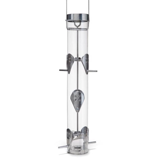 Droll Finch 1 lb Polycarbonate Tube Bird Feeder 6 ports
