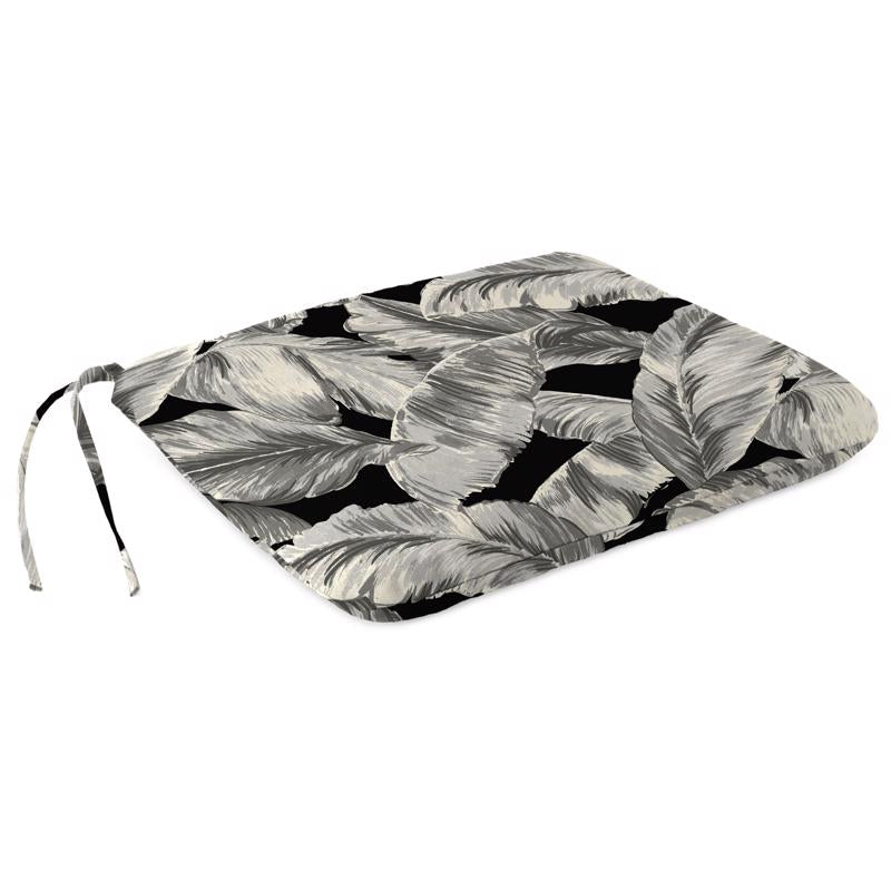 Jordan Manufacturing Black/White Floral Polyester Seat Pad 17 in. H X 2 in. W X 15.5 in. L